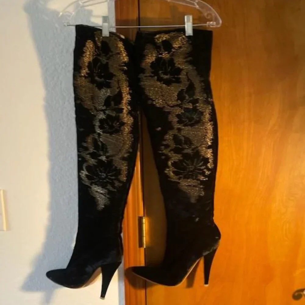 Authentic ARCHIVE Roberto Cavalli Fall 2005 Runway OTK Boots-SZ 10- UNWORN